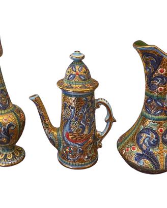 Set 3 brocche ceramica Deruta Gialletti