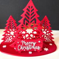 Originale regali Natale cartolina puzzle alberi