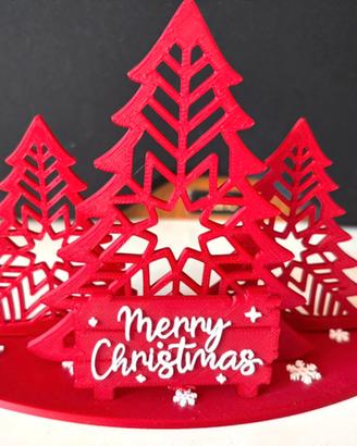 Originale regali Natale cartolina puzzle alberi