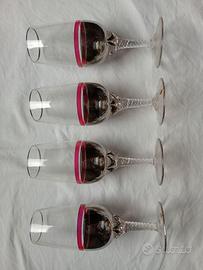 4 Calici Cristallo a Piombo 24% KRISTAL Vintage