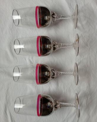 4 Calici Cristallo a Piombo 24% KRISTAL Vintage