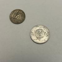 2 monete da 5 Lire Italia 1926 (argento) e 1950