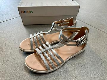 Sandali Geox in vera pelle argento taglia 37