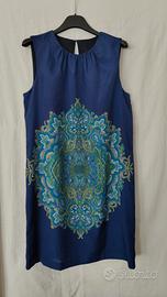 Abito Zara, smanicato, blu, disegno, taglia L