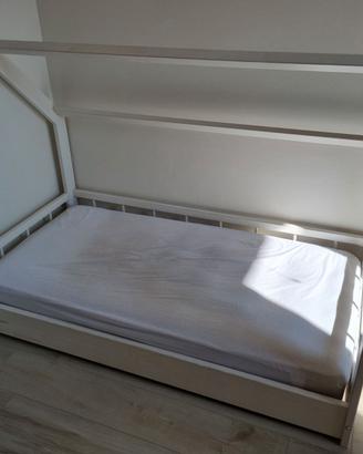 letto in legno casetta scandinavo nordico 160x80