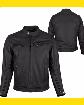 GIACCA MOTO PELLE VINTAGE Cafe' Racer ASPIDEX