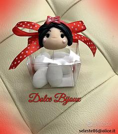 Bomboniera bimba biancaneve in fimo calamita