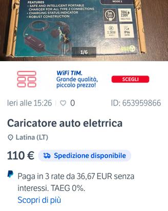 Cavo ricarica EV Masterplug 10m Tipo 2