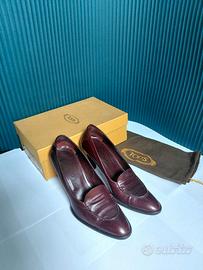 Tod's décolleté Vintage  anni 90 pelle Bordeaux 