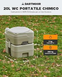 bagnetto bagno portatile WC portapotti Dartmoor