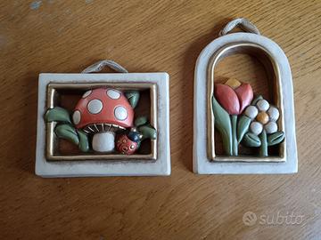 Set 2 Formelle Thun fiori e fungo coccinella