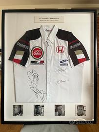 2005 F1 BAR Honda Team camicia firmata Button Sato