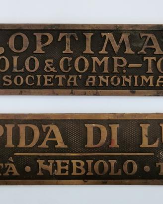 Targhe della società Nebiolo macchine tipografiche