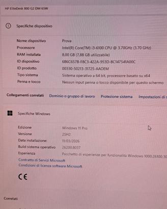 mini pc con monitor 90 €