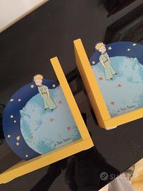 2 Reggilibri Vintage" Le petit Prince" in legno 