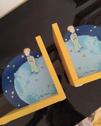 2 Reggilibri Vintage" Le petit Prince" in legno 