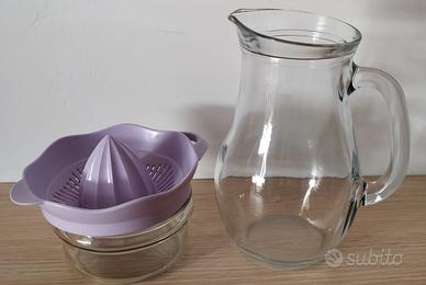 SPREMIAGRUMI MANUALE E CARAFFA IN VETRO 
