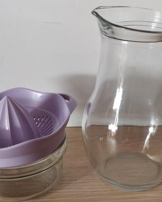 SPREMIAGRUMI MANUALE E CARAFFA IN VETRO 