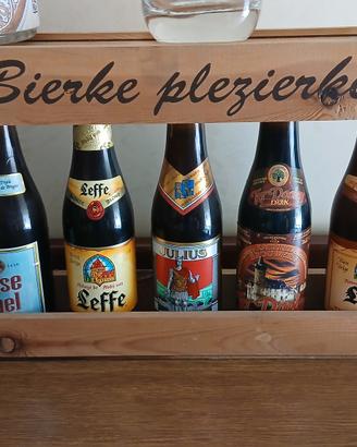 Cassetta in legno porta birre Leffe o singole