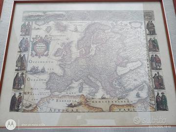 cartina geografica con cornice