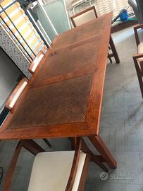 Tavolo da pranzo in legno 2x1mt con inserti
