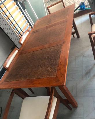 Tavolo da pranzo in legno 2x1mt con inserti