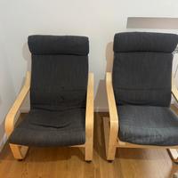 2 poltrone  ikea POANG coomplete