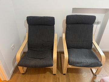 2 poltrone  ikea POANG coomplete