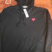 felpa uomo/ragazzo nera unisex con cappuccio