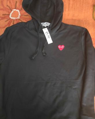 felpa uomo/ragazzo nera unisex con cappuccio