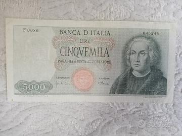 Banconota 5000 lire Colombo 1968 (lotto 94)