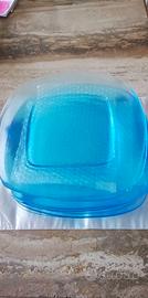 Sottopiatti in vetro azzurro (8 o due lotti da 4)
