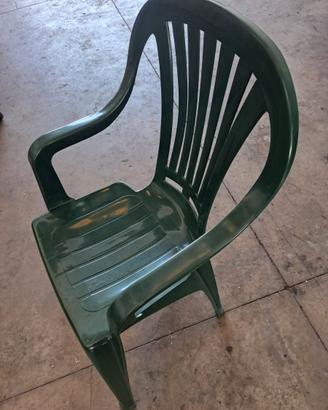 4 sedie plastica verde