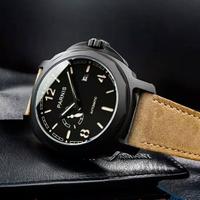 Orologio Parnis stile militare 44mm in PVD nero