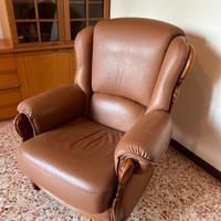 Poltrone pelle/legno