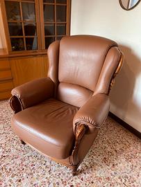 Poltrone pelle/legno