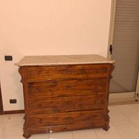 Mobile d'epoca - cassettiera con mensola in marmo