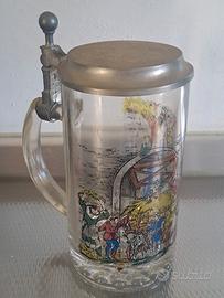 bicchiere della birra con pletro vintage h 19cm
