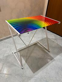 scrivania 80x50 superficie in vetro temperato