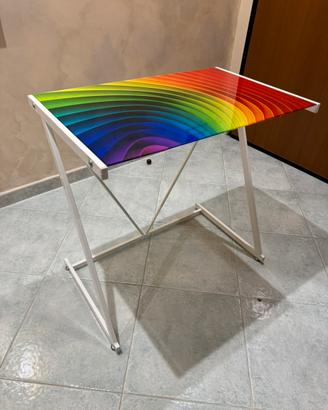 scrivania 80x50 superficie in vetro temperato