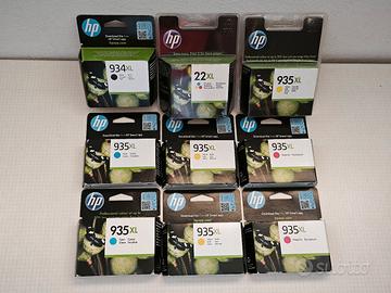 Lotto 9 cartucce HP 934XL 935XL + 22XL - SIGILLATE