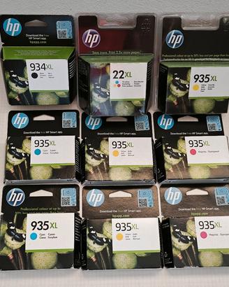 Lotto 9 cartucce HP 934XL 935XL + 22XL - SIGILLATE