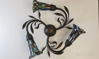 plafoniera da soffitto vetro Tiffany liberty 