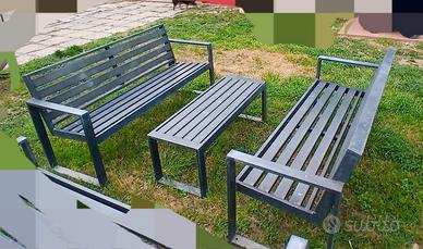 set 2 panchine + 1 tavolino 