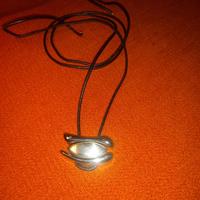 Collana Breil ciondolo acciaio e filo in caucciù