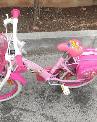 Bicicletta bambina bianco/rosa. 