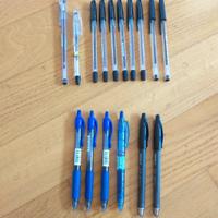 Penne n.16 pezzi, 4 inchiostro blue e 12 nere