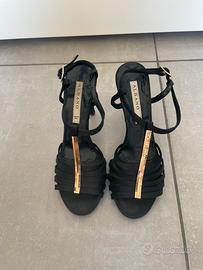 Sandali eleganti neri e oro Albano (n.36)