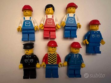 Lotto LEGO Operai Cantiere Town - 7 Minifigures