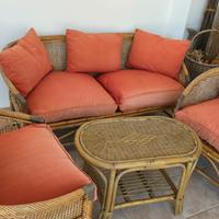 Salottino in midollino da giardino